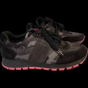 Prada Camouflage Black and Pink Sneakers